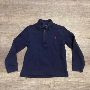 Polo Ralph Lauren Sweater Boys Navy 1/4 Zip Pullover Sweatshirt Pony Logo Sz 4T